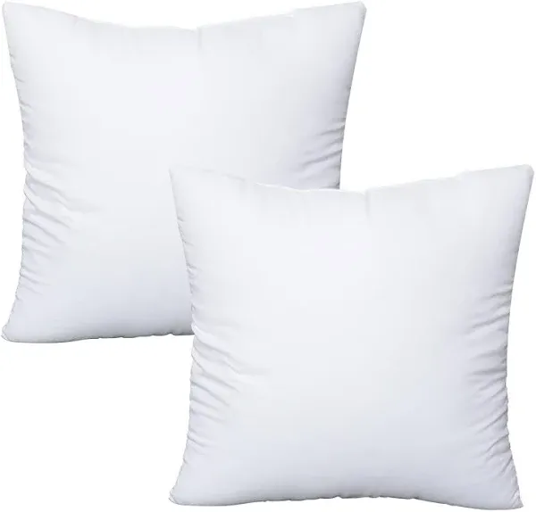 Throw Pillows Insert set of 2, with 100% Cotton Cover, Bed and Couch - Indoor hotel Decorative Pillows, 18x18in White Pillows Inserts