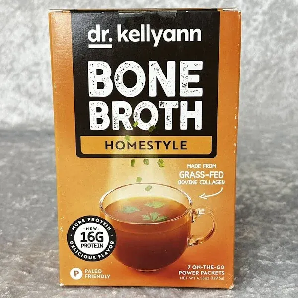 Dr Kellyann Bone Broth Homestyle Packets Sealed 16G Protein Paleo Best By 10/24