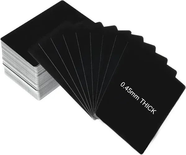 100 Black Anodized Aluminum Business Card Blanks Laser Engraving Sheet Metal