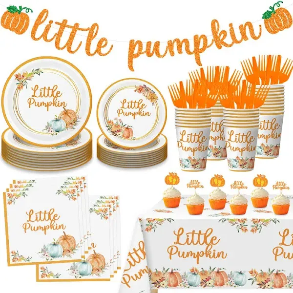 Little Pumpkin Baby Shower Party Decorations Set, Little Pumpkin Baby Shower ...