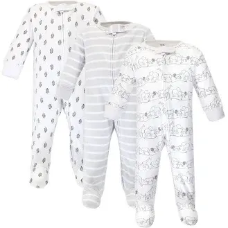 Touched by Nature Baby Organic Cotton Zipper Sleep and Play 3pk