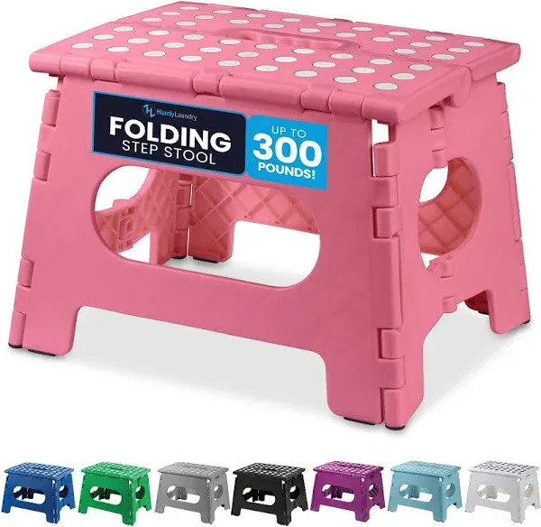 Folding Lightweight Step Stool is Sturdy Enough to Support Adults and Safe En...