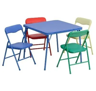 Emma + Oliver Kids 5 Piece Folding Activity Table and Chair Set