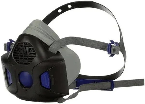 3M Half Mask Respirator: HF-800, 0 Cartridges Included, Silicone, S Mask Size