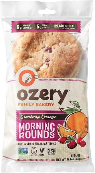 Ozery Breakfast Buns, Fruit & Grain, Cranberry Orange