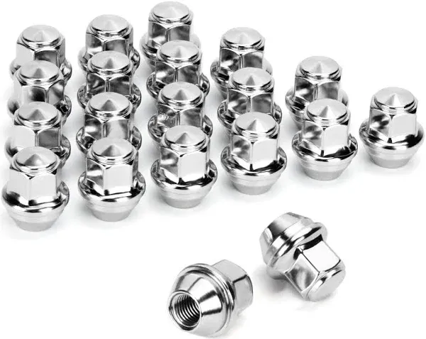 Dynofit M14×1.5 OEM Lug Nuts Fit Do-dge Bui-ck Cadi-llac Chry-sler 20× Black Nuts Hex 7/8'' Height 1.5'' Conical Cone Bulge Seat