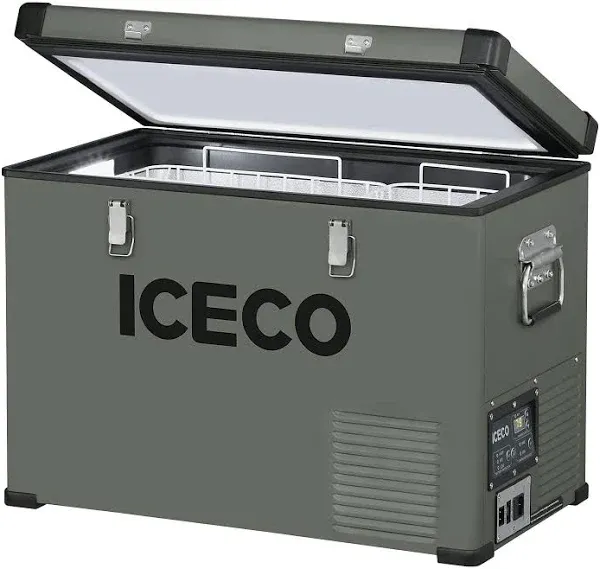 ICECO VL45 Portable Refrigerator with SECOP Compressor, 45Liters Platinum Compact Refrigerator, DC 12/24V, AC 110-240V, 0℉ to 50℉, Home & Car Use (Without Insulated Cover)