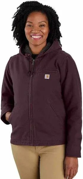 Women&#039;S Loose Fit Washed Duck Sherpa Lined Jacket