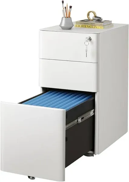 DEVAISE 3-Drawer Slim Vertical File Cabinet