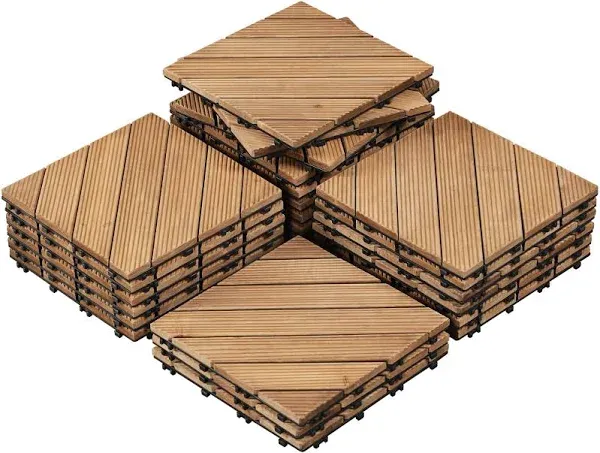 Yaheetech 27pcs Wood Flooring Tiles for Patio