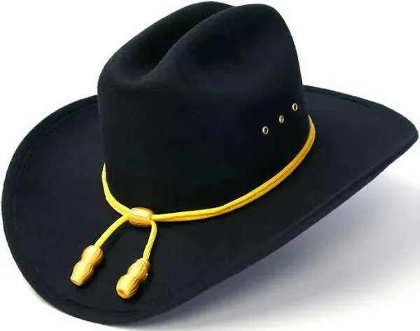 Western Cowboy Hat - Cattleman's with Cavalry Band - Black (Large/XLarge)