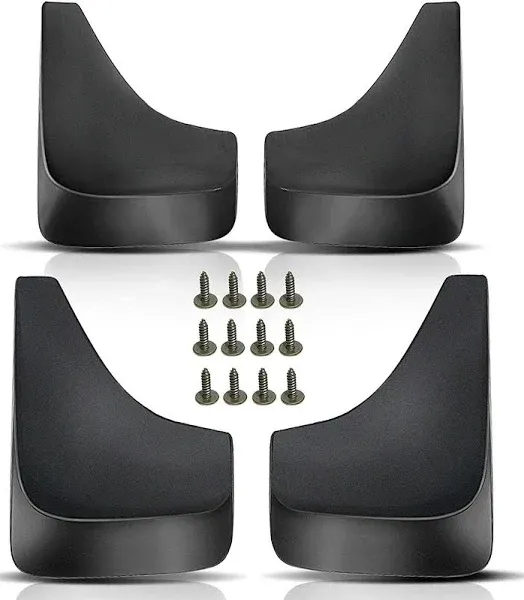 Unique Bargains Universal Car Front and Rear Mud Flaps Splash Guards Black 4 Pcs