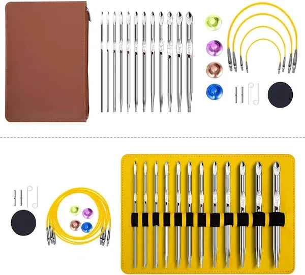 Tunisian Crochet Hooks Crochet Hooks with Cable 25-Piece Crochet Hook Set 3mm...