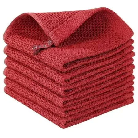 Homaxy 100% Cotton Waffle Weave Kitchen Dish Cloths