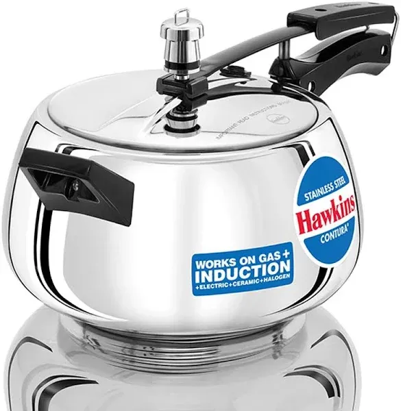 New Hawkins Contura Stainless Steel Pressure Cookers Silver All Size Available