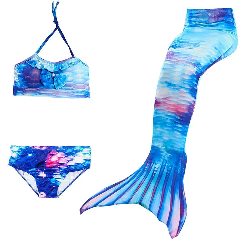 (C1, 110) New Girls Mermaid Tails Costume Flipper Swimsuit For Kids Holiday ...