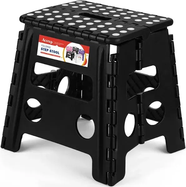 Folding Step Stool, 13 inch Non-Slip Foldable Stools for &amp; Adults Up to 300 L...