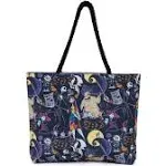 Disney Nightmare Before Christmas Tote, Jack Skellington Sally Zero Print, Large Water-Resistant Canvas Bag, Halloween Town Accessory, Work, Travel Carry-All for Women