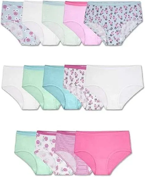 NEW - Fruit of the Loom - Girls Assorted Cotton Brief Underwear, 14 Pk - Size 14