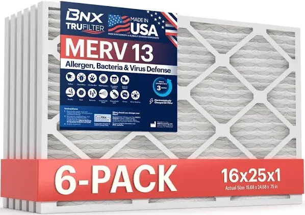 Trufilter 20X20X1 MERV 13 (4-Pack) AC Furnace Air Filter - MADE in USA - ...