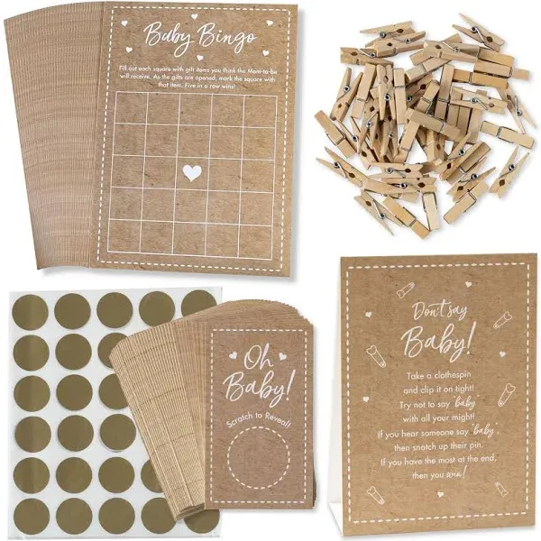 Kate Aspen Kraft Baby Shower Game Set