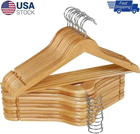 Rebrilliant 20 Pack Hardwood Hangers Slim Heavy Duty