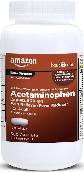 Amazon Basic Care Ibuprofen Fever Reducer &amp; Pain Relief 500 Coated Tabs Exp 1/25