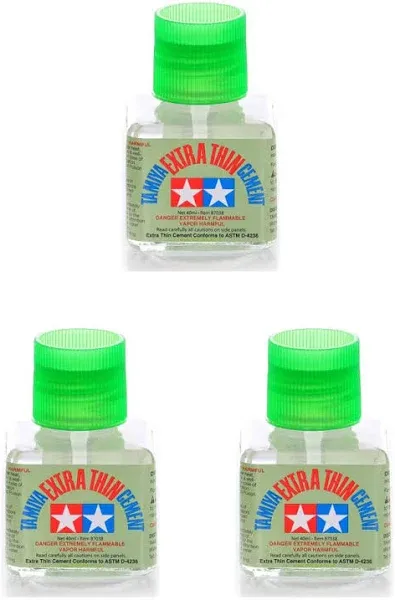 TAM87182 Tamiya Extra-Thin Cement 40ml, Quick-Setting