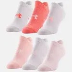 Under Armour Women's Essential No Show 6-Pack Socks - Pink, MD