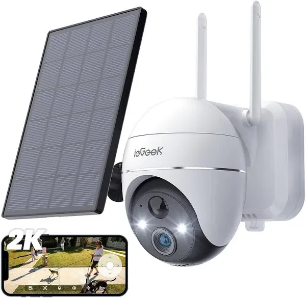 ieGeek Outdoor Solar Battery Security Camera Wireless 360° PTZ WiFi CCTV System  | eBay