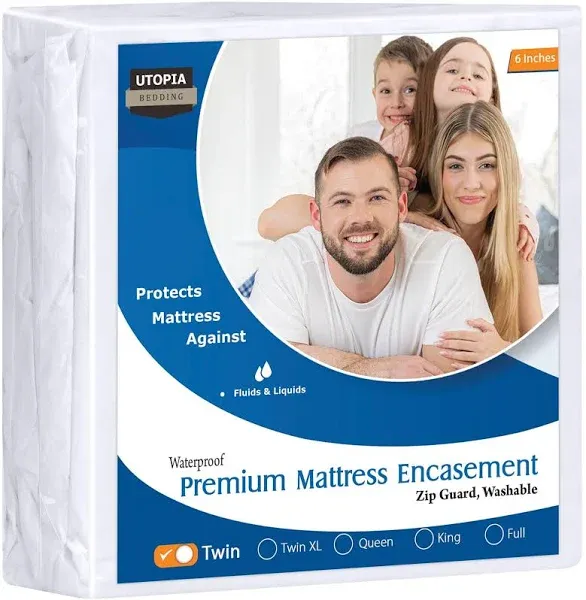 Utopia Bedding Premium Zippered Mattress Encasement Waterproof And Bed Bug Proof Mattress Protector