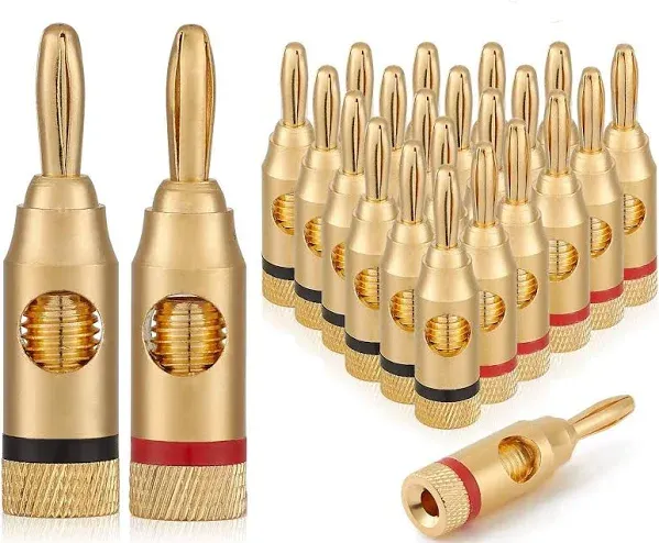 WGGE WG-3334 24K Gold Plated Banana Plugs or Connectors