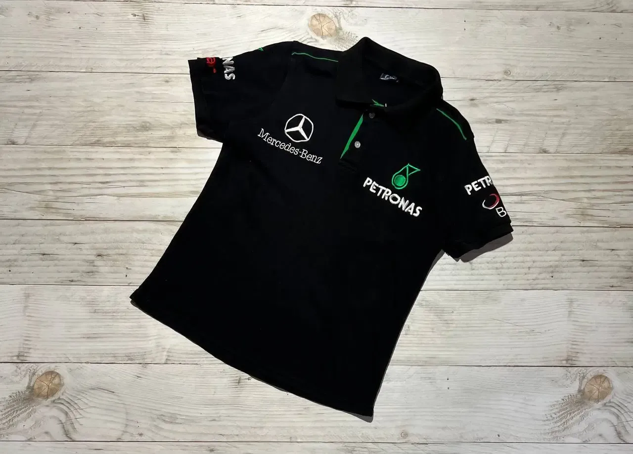 Mercedes AMG Petronas F1 2023 Men's Team Polo - Black/White