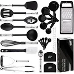 Kitchen Utensils Set 35 PCS Cooking Utensils Set, Nonstick and Heat Resistant Nylon Stainless Steel Silicone Spatula Set - Kitchen Gadgets Home Essentials Kitchen Accessories, Apartment Must Haves