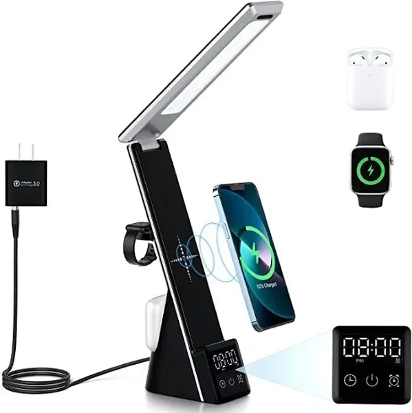 LumiCharge Lumi-Mini 7-in-1 Multifunctional LED Desk Lamp with Wireless Charger