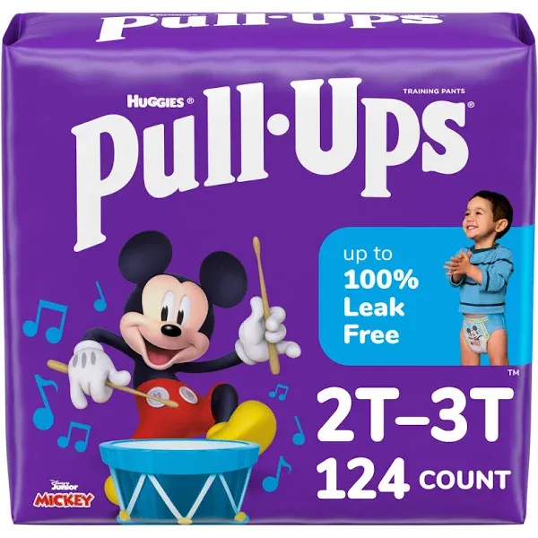 Pull-Ups Boys' Potty Training Pants, 2T-3T (16-34 lbs), 124 Count (4 Packs of 31)