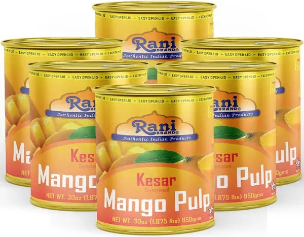 Rani Mango Pulp Puree (Makes Mango Lassi Shakes) Alphonso Sweetened 30oz (1.875lbs) 850g ~ Kosher | All Natural | Non GM