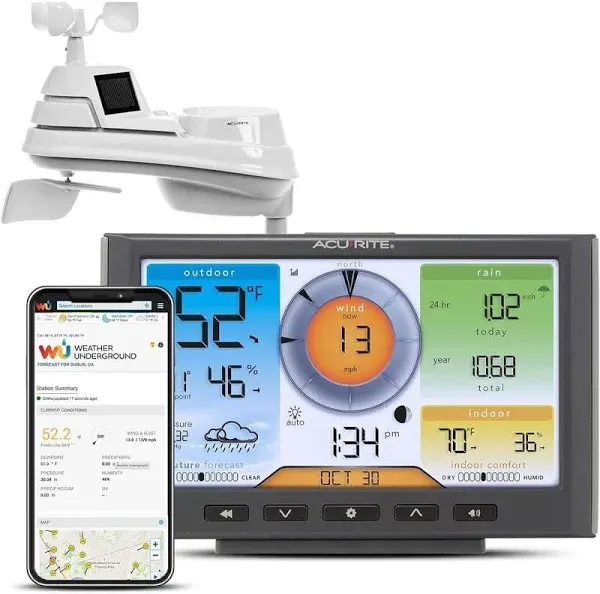 AcuRite 5-In-1 Weather Station Wireless Sensor Wi-Fi Connection Weather(266869<wbr/>8)