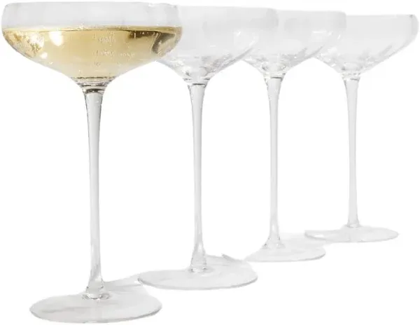 Opulent Rounded Coupe Cocktail Glasses, Set of 4