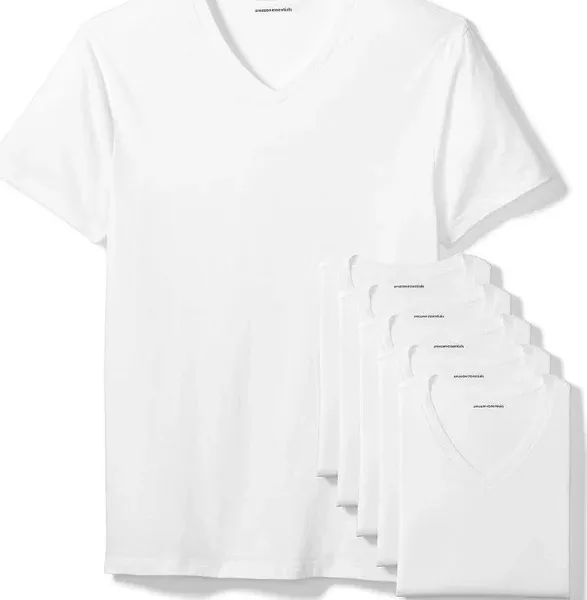 Amazon Essentials Men's V-Neck Undershirt, Pack of 6