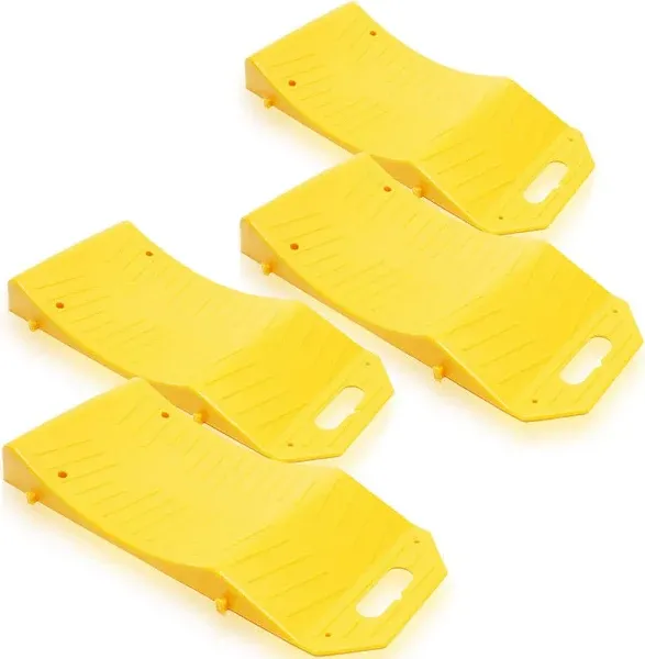 Tire Saver Ramps - 8-Pack Premium Quality Portable Highly Visible Yellow