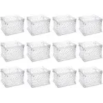 Sterilite Convenient Mini Square Small Storage Organizing Crate, Clear (12 Pack)