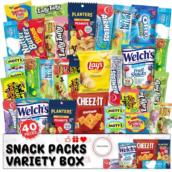 Snack Box Variety Pack Care Package 40 Count