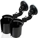 ZONETCH Recessed Folding Cup Drink Holder - 2-Pack Black Premium Quality Rece...