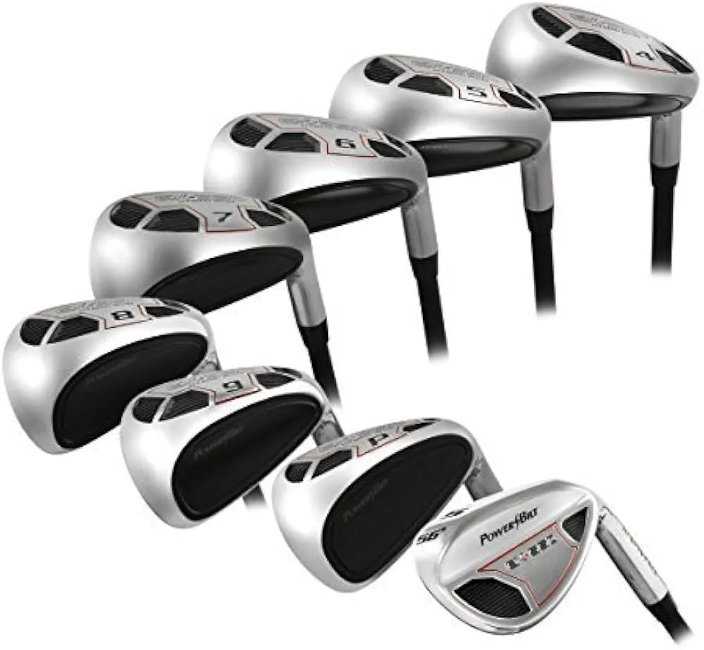 Powerbilt Mens Golf EX-550 Hybrid Iron Set, which Includes: #4, 5, 6, 7, 8, 9, PW +SW Senior Flex Right Handed Utility A Flex Club