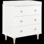 Babyletto - Lolly 3-Drawer Changer Dresser with Removable Changing Tray White / Natural