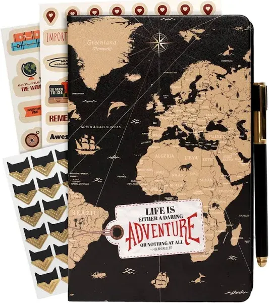 3-in-1 Prazoli Couples Adventure Book Travel Journal & Bucket List Scrapbook