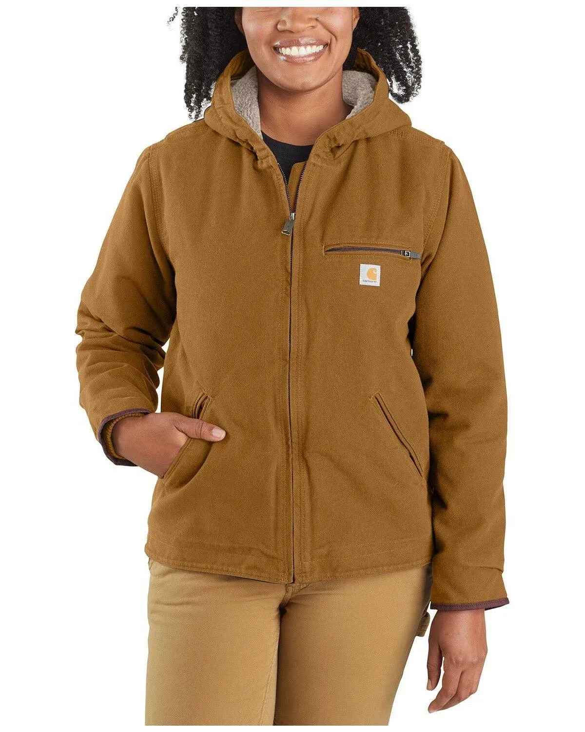 Carhartt Women's Loose Fit Washed Duck Sherpa Lined Jacket