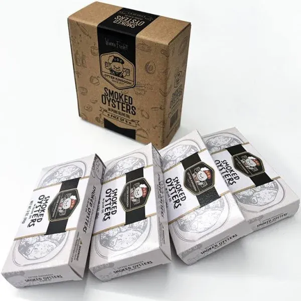 Otter Kingdom Premium Smoked Oysters (Pack of 4)