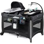 4 in 1 Portable Baby Crib Deluxe Nursery Center, Foldable Travel Playard.